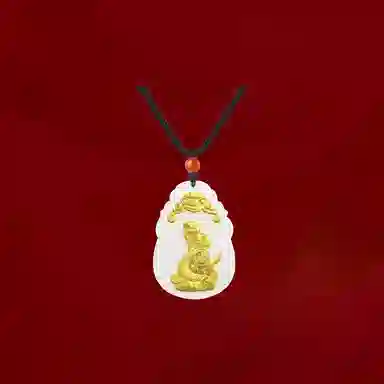 重庆金店 新中式国潮复古锁骨链守护属相 足金 吊坠 男女同款情侣款