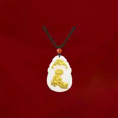 重庆金店 新中式国潮复古锁骨链守护属相 足金 吊坠 男女同款情侣款