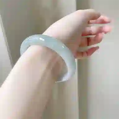 重庆金店 飘花翠绿新中式国潮古风贵妃气质复古民族风汉服旗袍小众清新雅致叠戴 琉璃 玉石手镯 男女同款情侣款