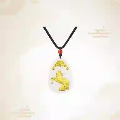 重庆金店 新中式国潮复古锁骨链守护属相 足金 吊坠 男女同款情侣款