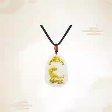 重庆金店 新中式国潮复古锁骨链守护属相 足金 吊坠 男女同款情侣款