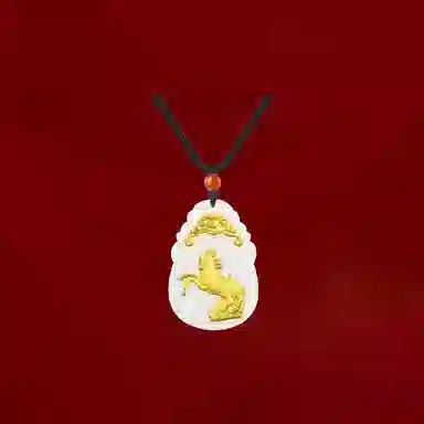 重庆金店 新中式国潮复古锁骨链守护属相 足金 吊坠 男女同款情侣款