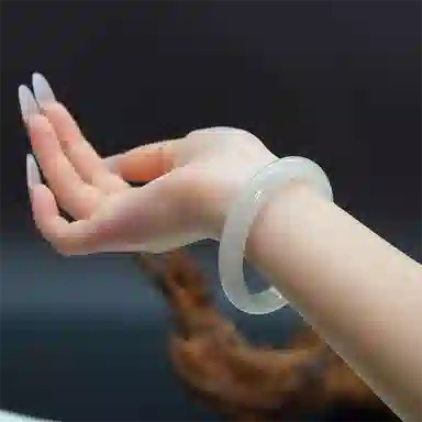 重庆金店 飘花翠绿新中式国潮古风贵妃气质复古民族风汉服旗袍小众清新雅致叠戴 琉璃 玉石手镯 男女同款情侣款