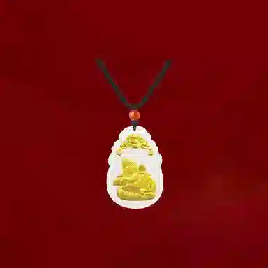 重庆金店 新中式国潮复古锁骨链守护属相 足金 吊坠 男女同款情侣款