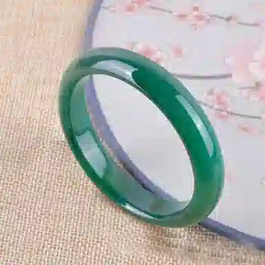 重庆金店 满绿新中式国潮美人镯温婉气质小众古风汉服旗袍优雅复古清冷感叠戴镯细腻显白 琉璃 玉石手镯 男女同款情侣款