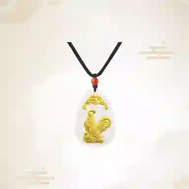 重庆金店 新中式国潮复古锁骨链守护属相 足金 吊坠 男女同款情侣款