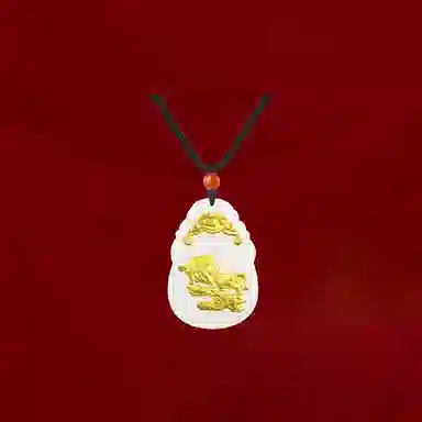 重庆金店 新中式国潮复古锁骨链守护属相 足金 吊坠 男女同款情侣款