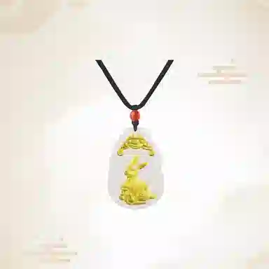 重庆金店 新中式国潮复古锁骨链守护属相 足金 吊坠 男女同款情侣款