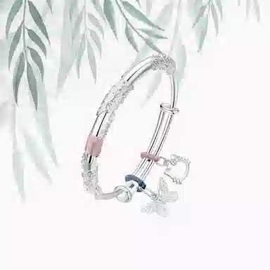 重庆金店 精致轻奢高级感甜美少女萌趣可爱蝴蝶结复古国潮民族风首饰小众设计可调节首饰 合金 手镯 女款