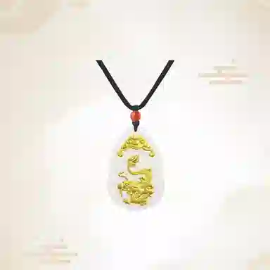 重庆金店 新中式国潮复古锁骨链守护属相 足金 吊坠 男女同款情侣款