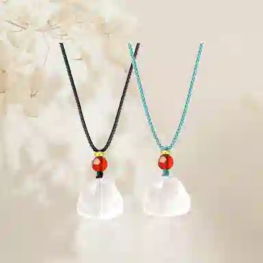 【赠暴富手机贴】 重庆金店 猫爪子 可爱万岁萌趣创意独特个性小众气质简约百搭 轻奢高级小清新#好运 琉璃 吊坠 男女同款情侣款