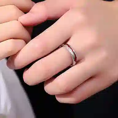 【999足银 I 火山熔岩】 永恒旋律 大气时尚不规则肌理单戒 轻奢简约潮流气质小众设计高级感男生男友日常百搭 开口戒可调节 纯银 戒指 男款