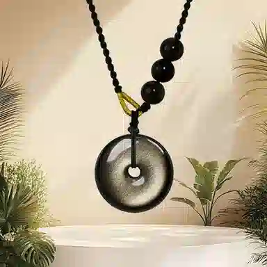 【平安喜乐 I 一帆风顺】 永恒旋律 新中式国风复古小众设计高级感 浪漫精致优雅气质转运招财日常百搭好运 黑曜石 项链 男女同款情侣款