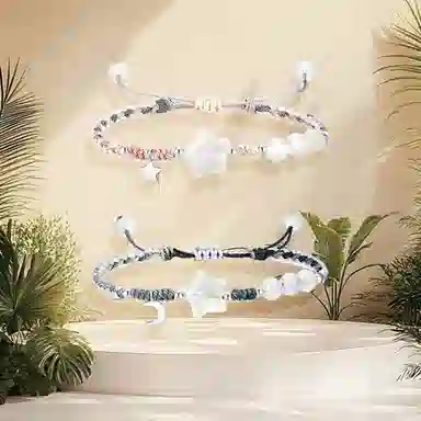 【挚爱永恒 I 佳偶天成】 永恒旋律 浪漫精致清新多巴胺星月小众设计高级感编织 个性轻奢大气时尚日常百搭时尚 树脂 手绳 男女同款情侣款