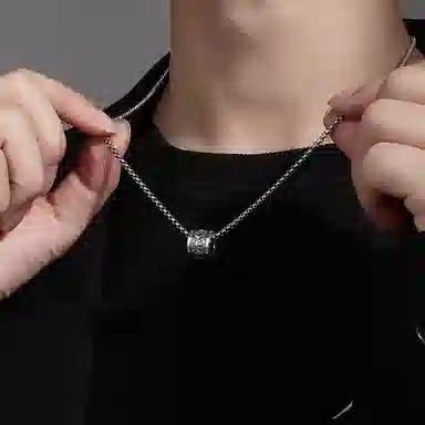 【999足银八宝罗盘】 永恒旋律 前程似锦 财运亨通 新中式国风复古毛衣链 百搭小众精致高级感吊坠 日常百搭男生男友好运 纯银 项链 男款