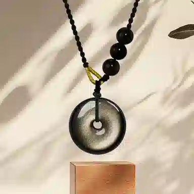 【平安喜乐 I 一帆风顺】 永恒旋律 新中式国风复古小众设计高级感 浪漫精致优雅气质转运招财日常百搭好运 黑曜石 项链 男女同款情侣款