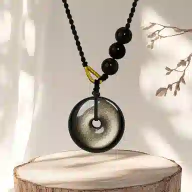 【平安喜乐 I 一帆风顺】 永恒旋律 新中式国风复古小众设计高级感 浪漫精致优雅气质转运招财日常百搭好运 黑曜石 项链 男女同款情侣款