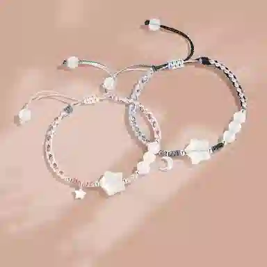 【挚爱永恒 I 佳偶天成】 永恒旋律 浪漫精致清新多巴胺星月小众设计高级感编织 个性轻奢大气时尚日常百搭时尚 树脂 手绳 男女同款情侣款