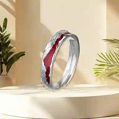 【999足银 I 火山熔岩】 永恒旋律 大气时尚不规则肌理单戒 轻奢简约潮流气质小众设计高级感男生男友日常百搭 开口戒可调节 纯银 戒指 男款