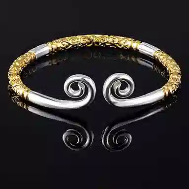 永恒旋律 大圣紧箍咒 开口可调节 新中式国潮神话悟空百搭高级感 男女同款情侣一对可选 潮酷街头痞帅手链 钛钢 手镯 通用 银色/金色/黑色