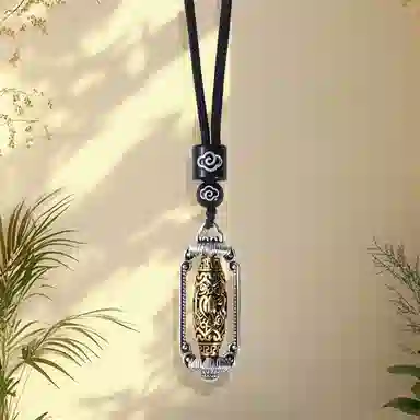 【咒转乾坤 I 诸事顺遂】 永恒旋律 飞黄腾达 新中式国风复古真言路路通 小众设计高级感毛衣链轻奢日常百搭好运 合金 项链 男款