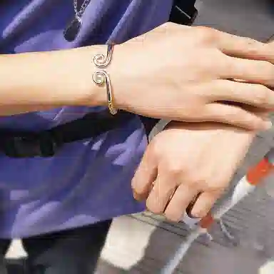 永恒旋律 大圣紧箍咒 开口可调节 新中式国潮神话悟空百搭高级感 男女同款情侣一对可选 潮酷街头痞帅手链 钛钢 手镯 通用 银色/金色/黑色