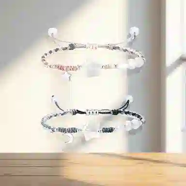 【挚爱永恒 I 佳偶天成】 永恒旋律 浪漫精致清新多巴胺星月小众设计高级感编织 个性轻奢大气时尚日常百搭时尚 树脂 手绳 男女同款情侣款