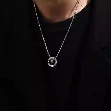 永恒旋律 招财纳福 锦鲤双环转运长款吊坠 新中式小众国风简约高级感设计 日常通勤经典百搭 诸事顺利 可调节毛衣链 好运 钛钢 项链 男款