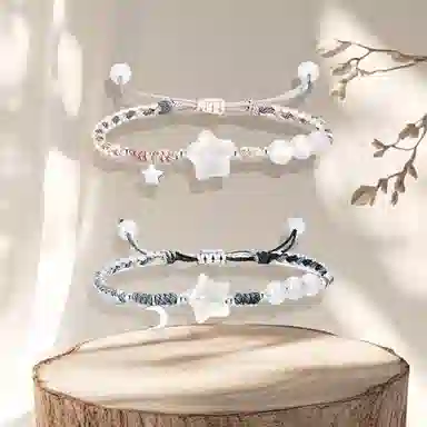 【挚爱永恒 I 佳偶天成】 永恒旋律 浪漫精致清新多巴胺星月小众设计高级感编织 个性轻奢大气时尚日常百搭时尚 树脂 手绳 男女同款情侣款