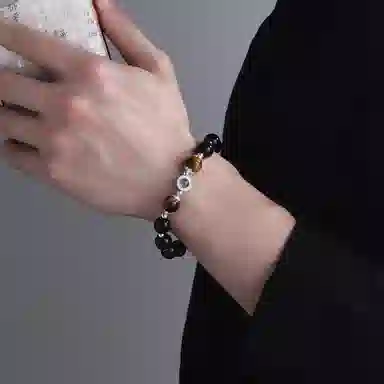 【洞彻迷障 I 前程似锦】 永恒旋律 步步高升 平步青云 新中式国风小众设计高级感转运 精致时尚大气轻奢日常百搭好运 黑曜石 手串 男款