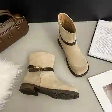 绒面 废土风显瘦潮流百搭休闲 短靴 女