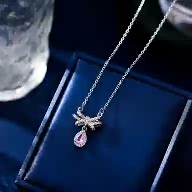 匹克 粉黛配饰饰品镶嵌 经典吊坠首饰 钛钢 项链 女款