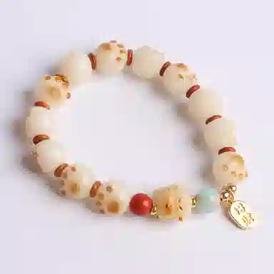 欧说珠宝 招财纳福国潮转运珠 雕刻小脚丫 新中式文玩佛珠 菩提根 手串 女款