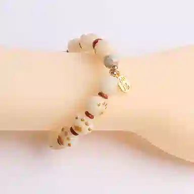 欧说珠宝 招财纳福国潮转运珠 雕刻小脚丫 新中式文玩佛珠 菩提根 手串 女款