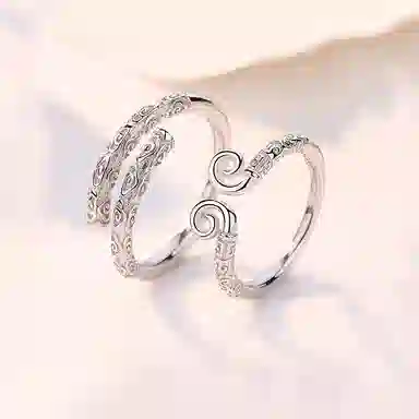 琦珂 纯银紧箍咒至尊宝金箍棒对戒大话西游孙悟空 戒指 男女同款情侣款
