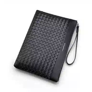 WilliamPOLO Handwoven Leather Clutch Black