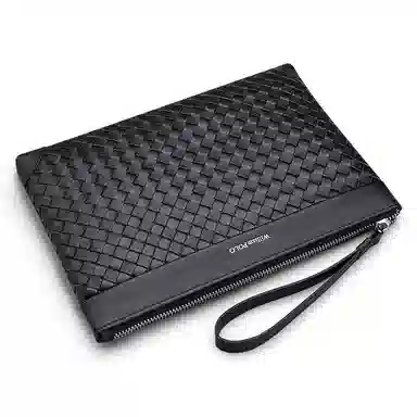 WilliamPOLO Handwoven Leather Clutch Black