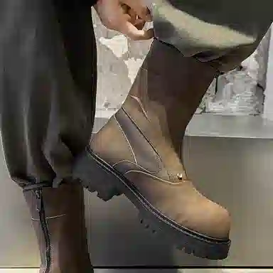 Dounkol Double Layer Pigskin High-top Boots