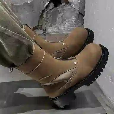 Dounkol Double Layer Pigskin High-top Boots