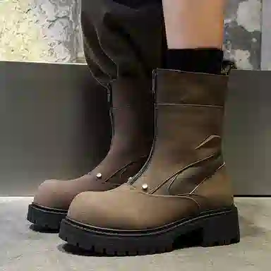 Dounkol Double Layer Pigskin High-top Boots