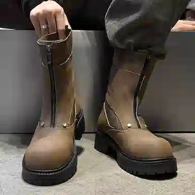 Dounkol Double Layer Pigskin High-top Boots