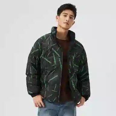 贵人鸟 双面穿立领落肩宽松纯色加厚面包拉链棉服 男女同款