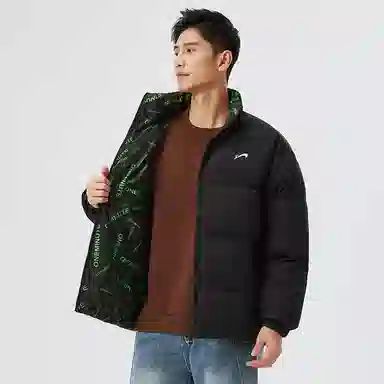 贵人鸟 双面穿立领落肩宽松纯色加厚面包拉链棉服 男女同款