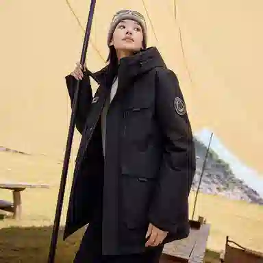 雅鹿 户外极寒运动加厚连帽保暖工装羽绒服 女款