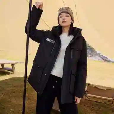 雅鹿 户外极寒运动加厚连帽保暖工装羽绒服 女款