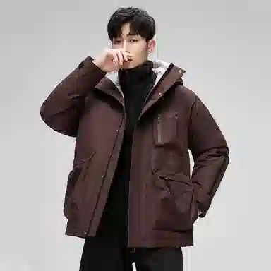 鸭鸭 可拆卸内胆三合一三防连帽纯色长袖羽绒服 女款