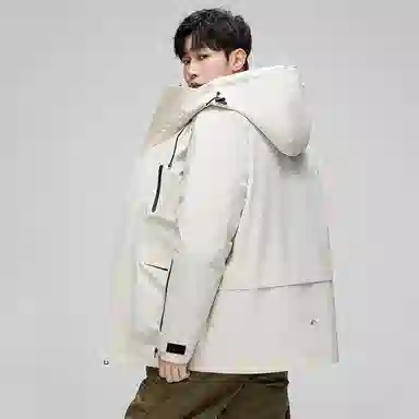 鸭鸭 可拆卸内胆三合一三防连帽纯色长袖羽绒服 女款