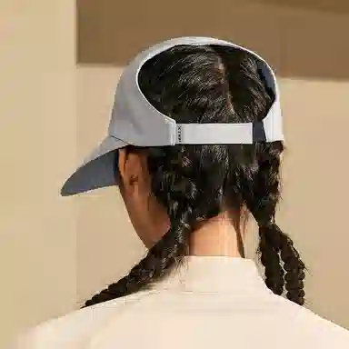 特步 纯色 透气 半空顶 双面 棉 鸭舌帽 男女同款情侣款 灰兰