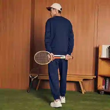 特步 休闲活力长袖针织套装 男女同款