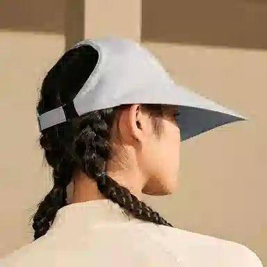 特步 纯色 透气 半空顶 双面 棉 鸭舌帽 男女同款情侣款 灰兰